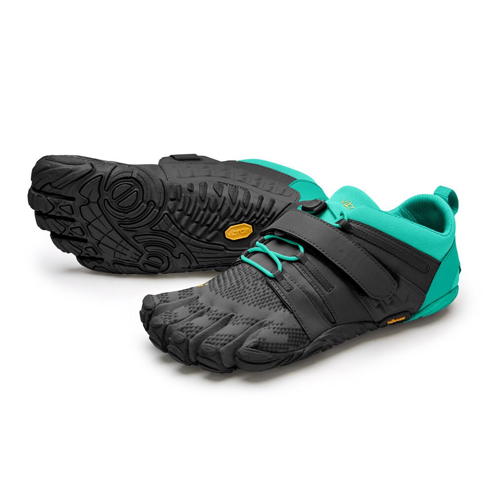 Botas Montaña Mujer Negros/Verdes - FiveFingers V-Train 2.0 - YAVJLD-386